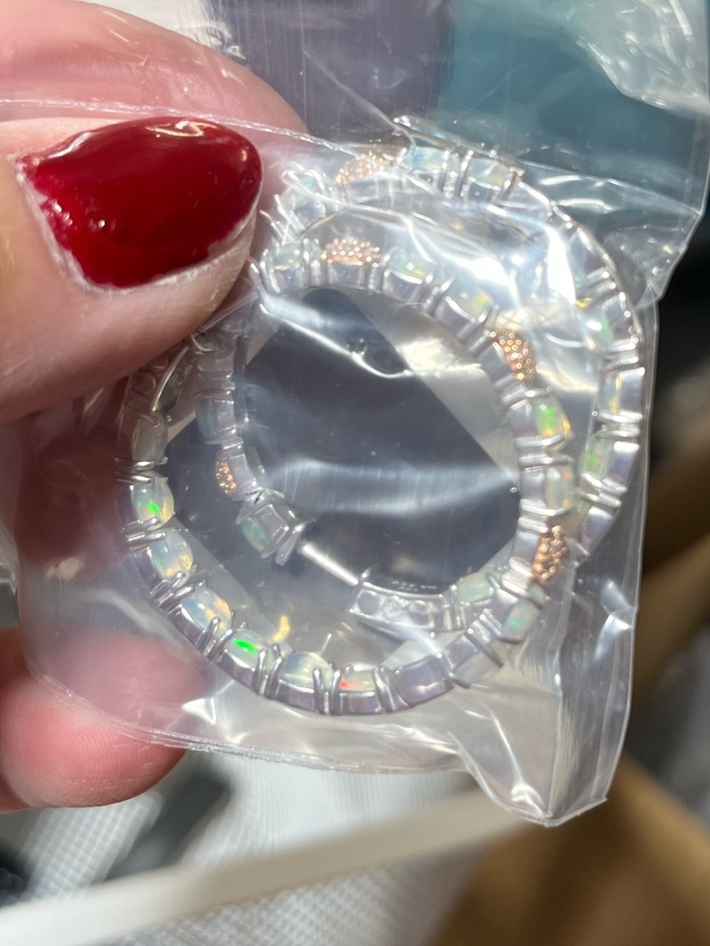 Opal and 925 silver earrings